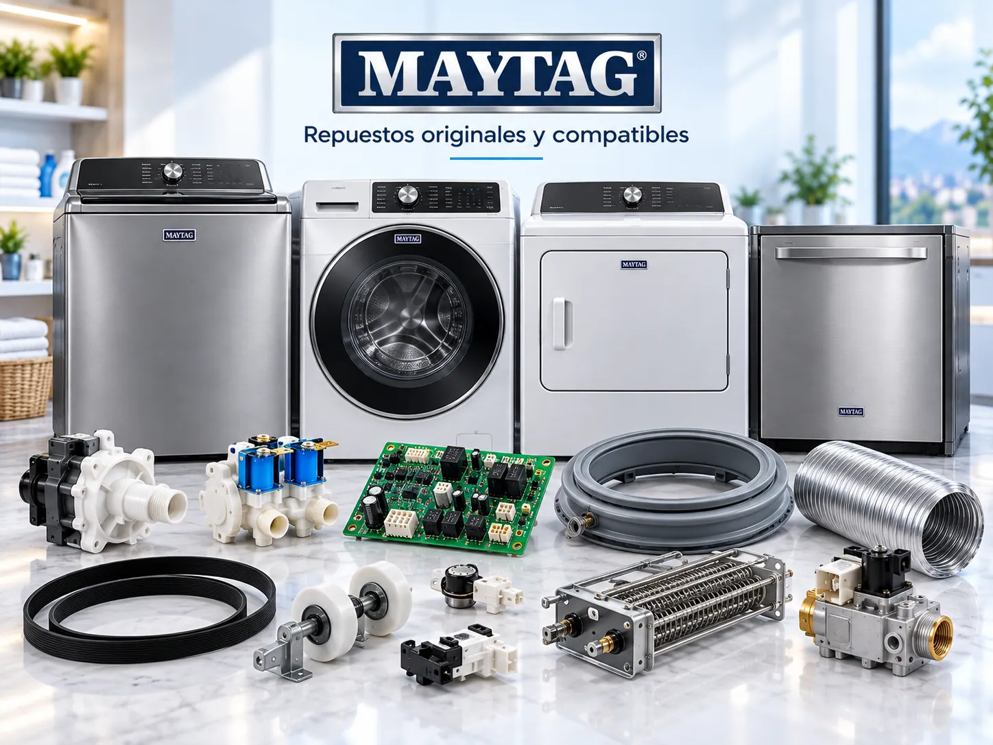 Línea de electrodomésticos Maytag: refrigeradores, lavadoras, secadoras y lavavajillas